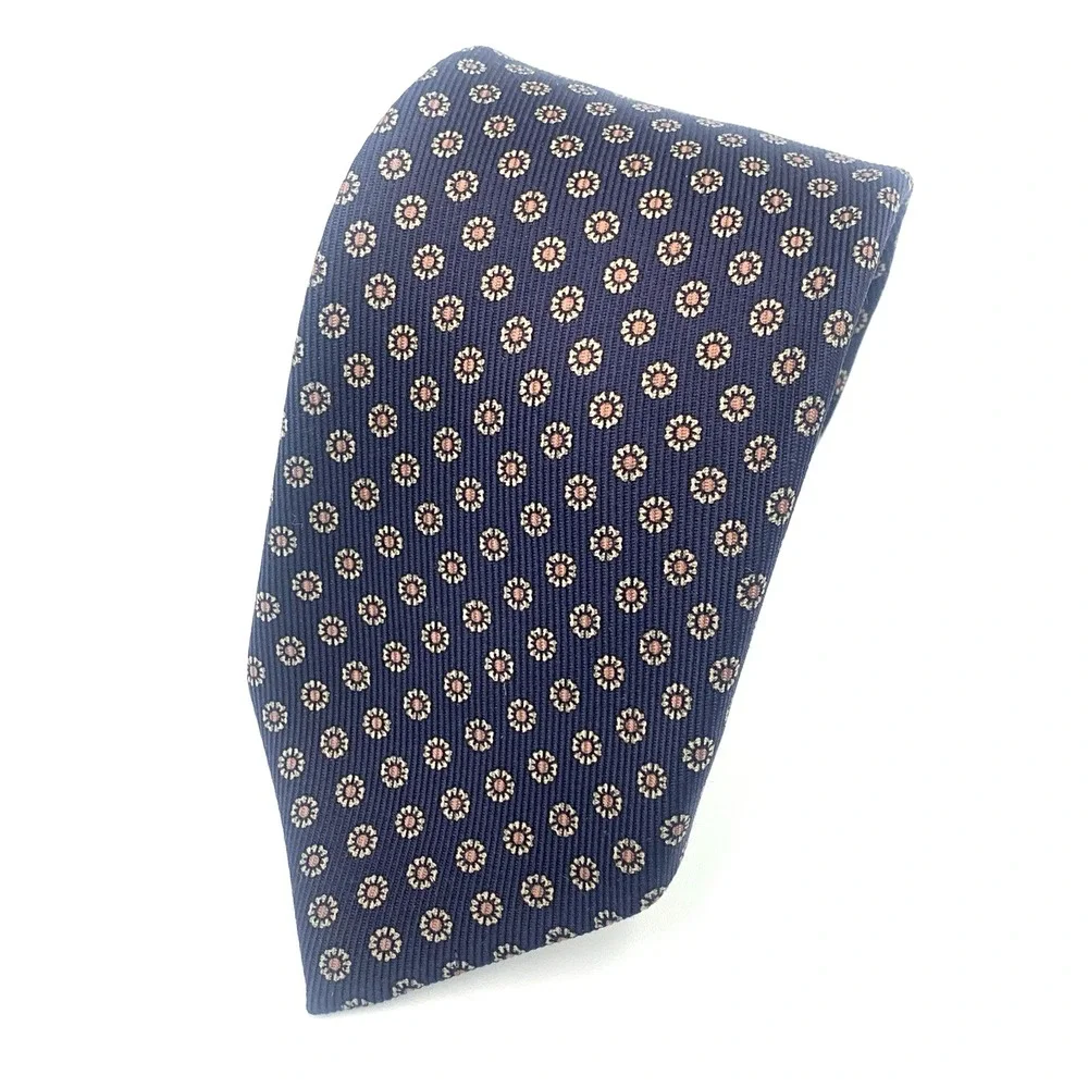 Robert Talbott Best‎ of Class Men's 100% Silk Necktie Navy Blue Geometric 57.5